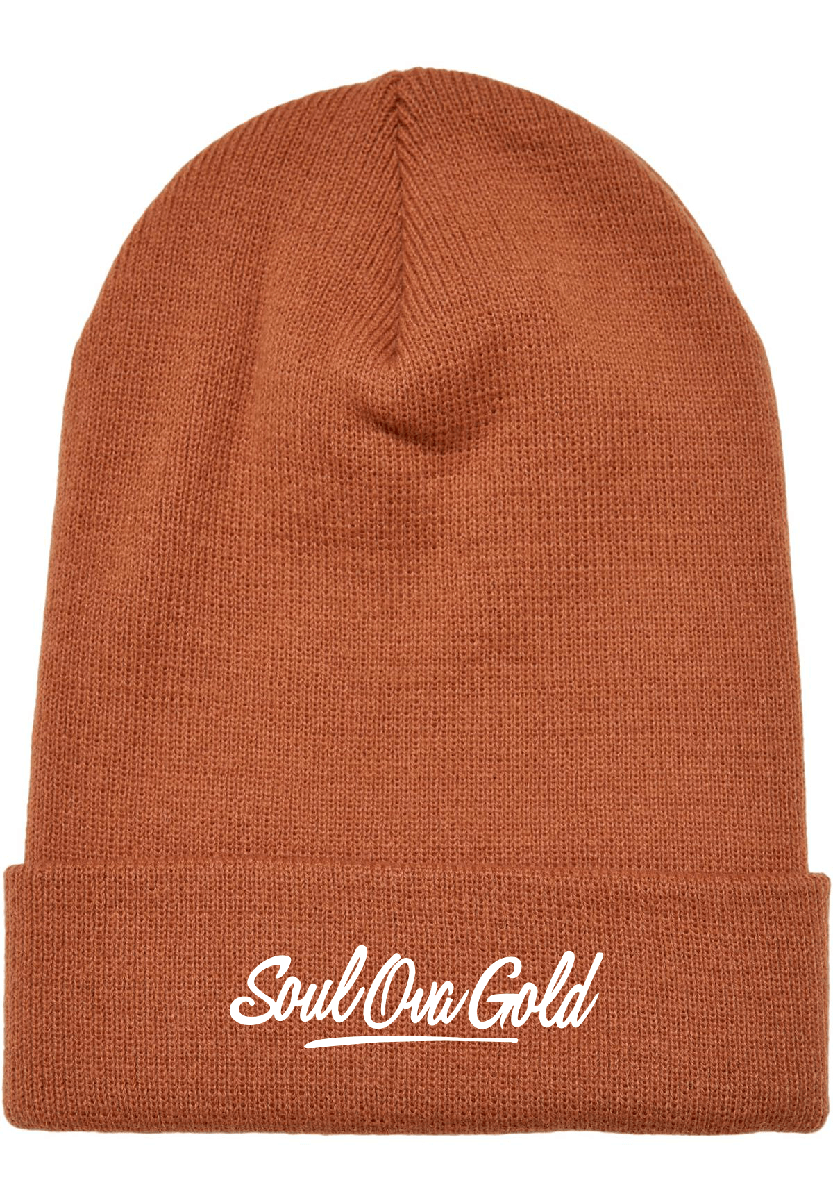 Soul Ova Gold Beanies Stick 2 The Script Embroidered Beanie (Toffee)