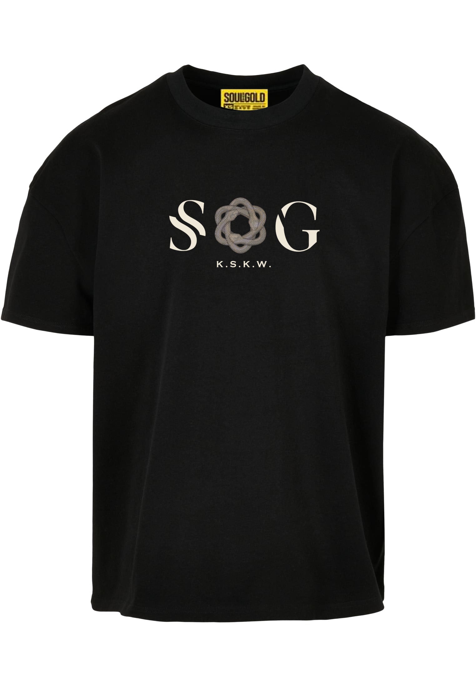 Soul Ova Gold Clothing Heartless(Black w/Pearl Print) Ultra Heavy Cotton Box Tee