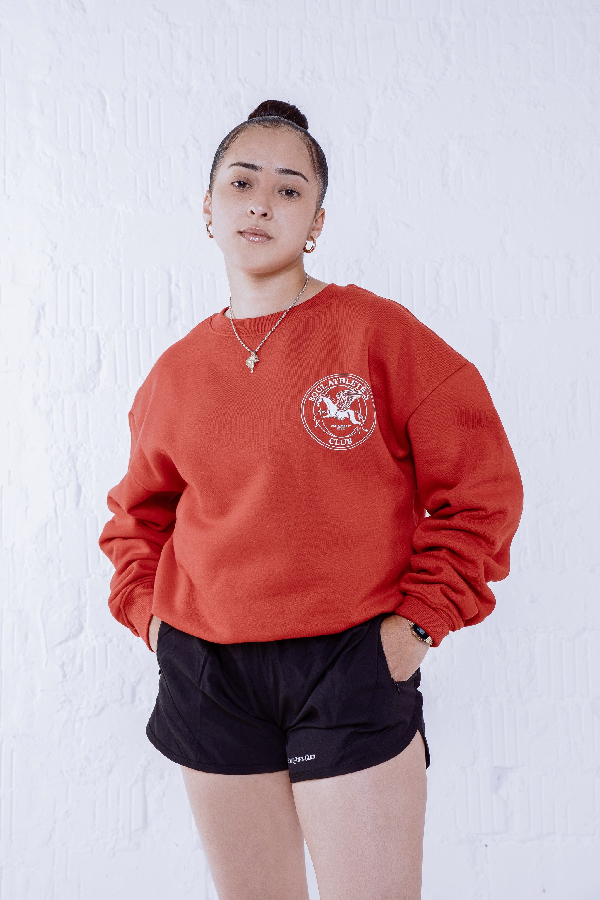 Soul Ova Gold Clothing Solitude Sprinter Sweatshirt – City Red Solitude Sprinter Sweatshirt – City Red