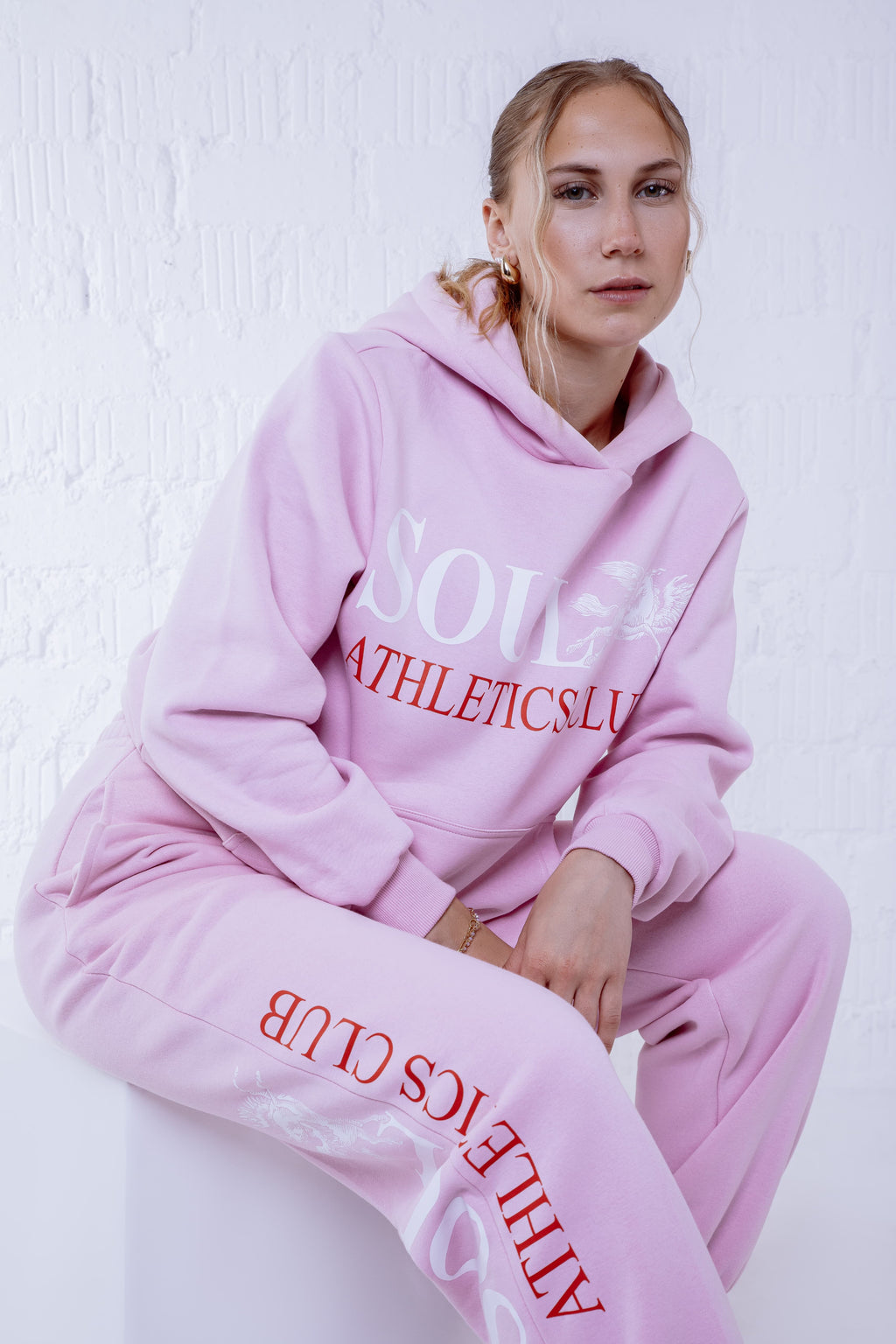 Soul Ova Gold Clothing Women’s Sky Standard Fluffy Sweatsuit Set – Powder Pink Women’s Sky Standard Fluffy Sweatsuit Set – Powder Pink