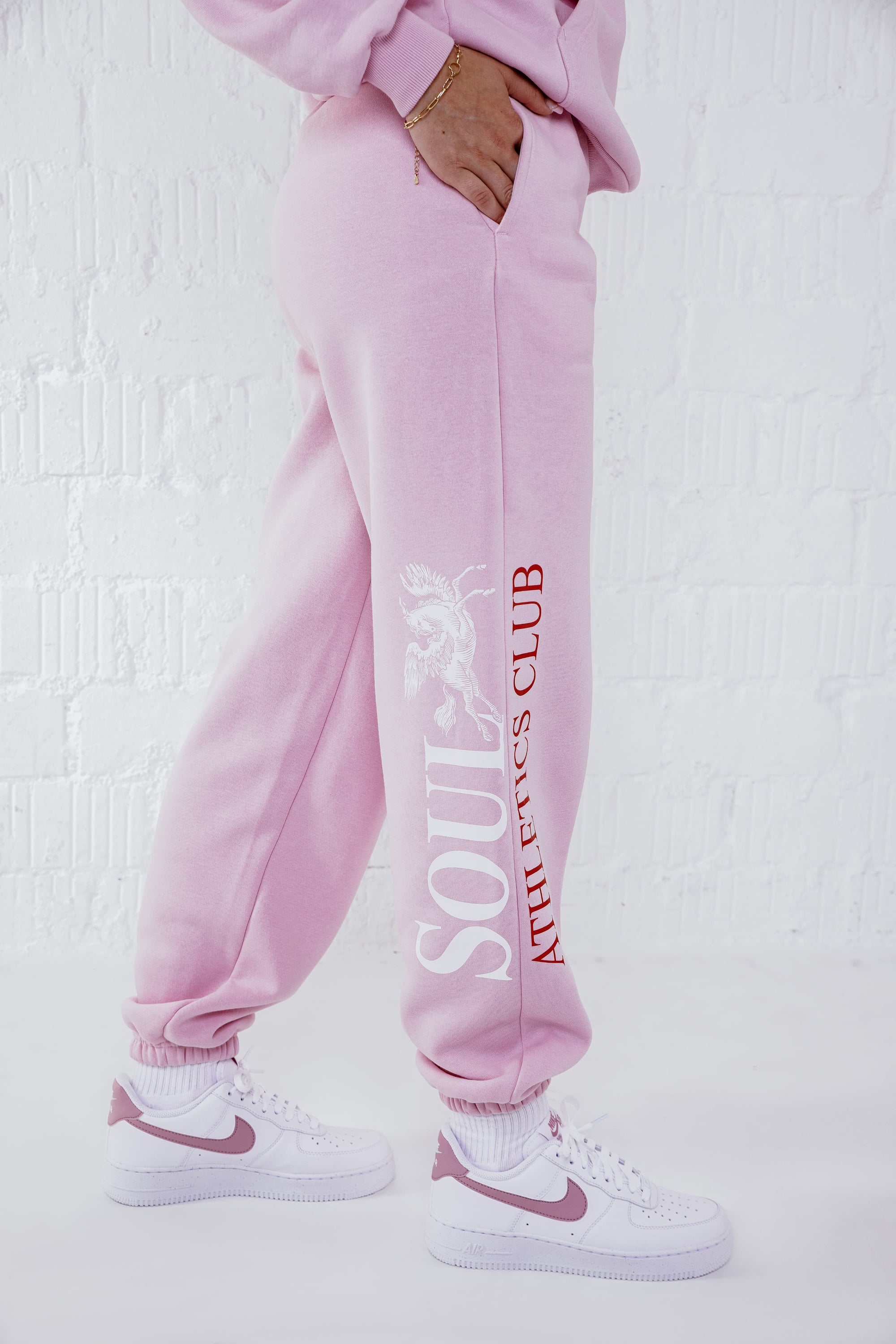 Soul Ova Gold Clothing Women’s Sky Standard Fluffy Sweatsuit Set – Powder Pink Women’s Sky Standard Fluffy Sweatsuit Set – Powder Pink