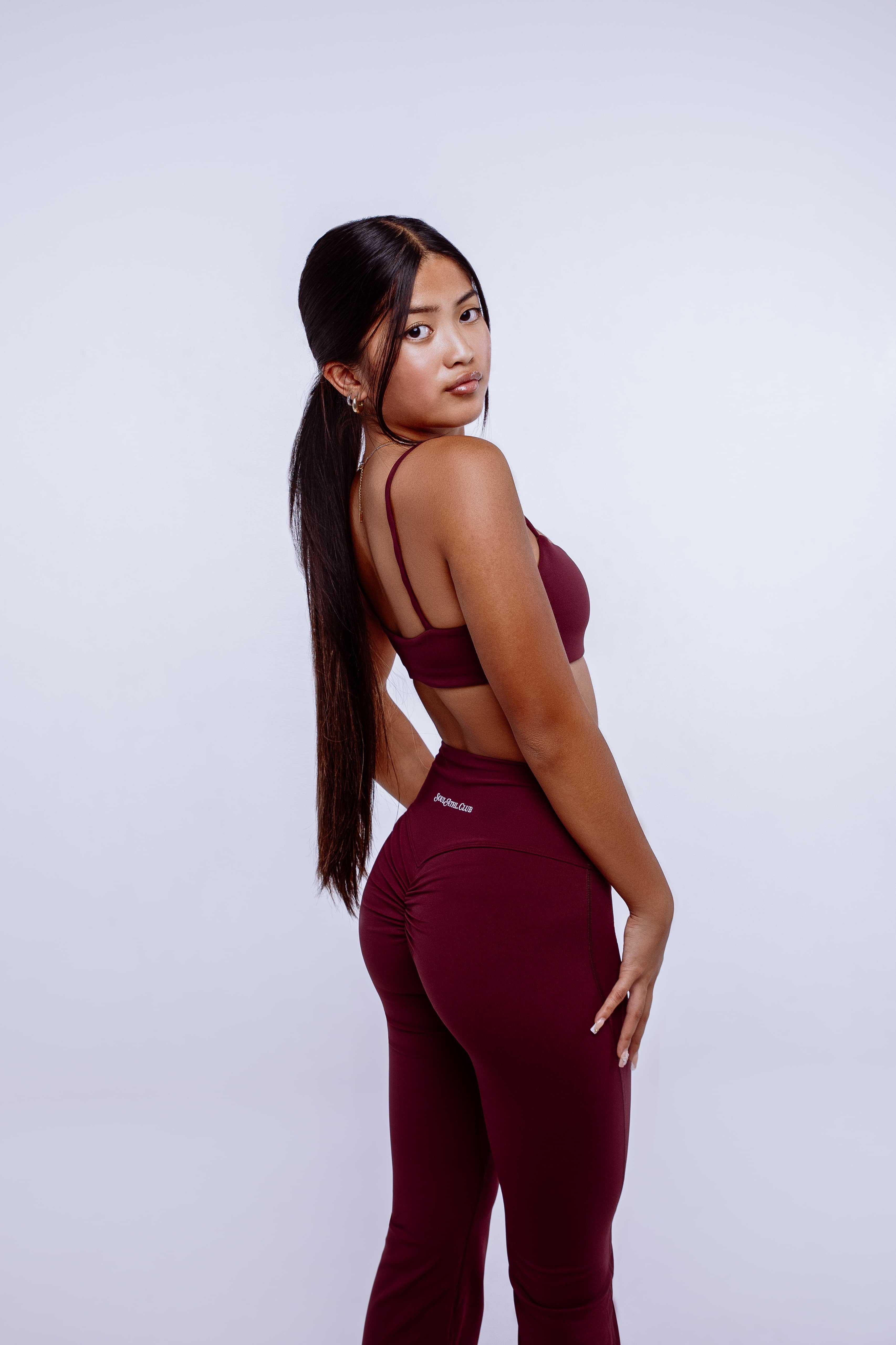 Soul Ova Gold Leggings Soul Flow Bell Bottom Leggings – Scrunch Booty Flare Pants – Burgundy Soul Flow Bell Bottom Leggings – Scrunch Booty Flare Pants – Burgundy