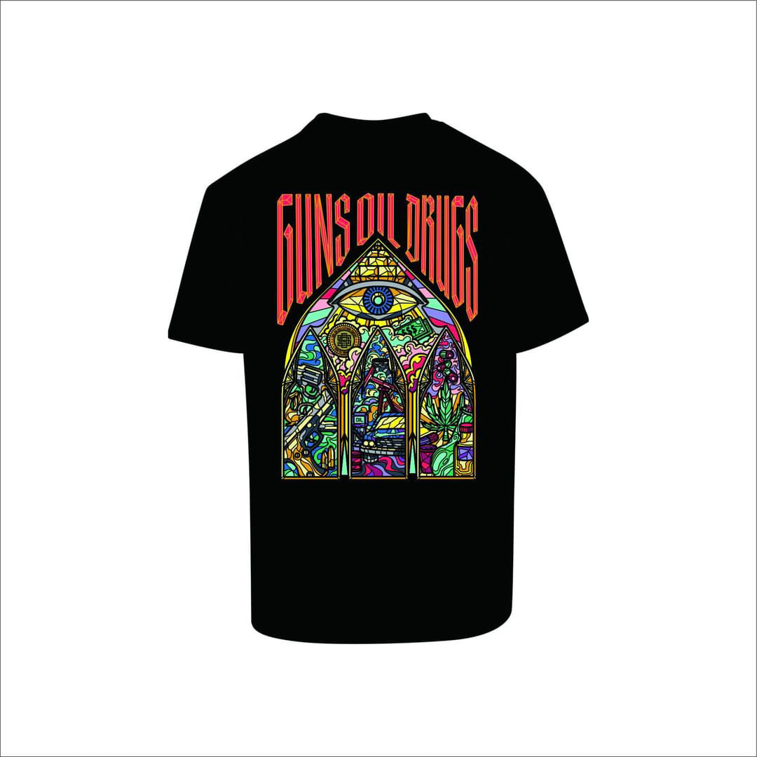 Soul Ova Gold Men's Tees In G.O.D. We Trust Heavyweight Oversized T-shirt (Black) In G.O.D. We Trust Men's Heavyweight T-Shirt (Black) | Soul Ova Gold