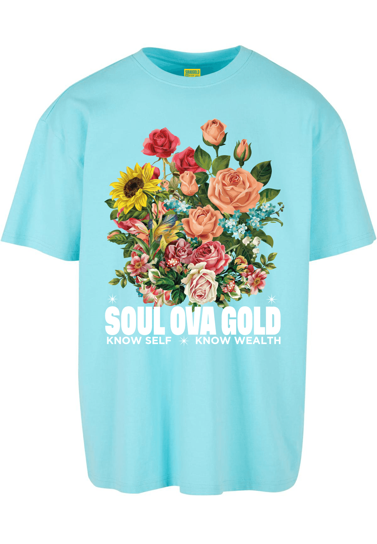 Soul Ova Gold Tees Bouquet Heavyweight T-Shirt (Berry Blue) Bouquet Heavyweight T-Shirt (Berry Blue)  | Soul Ova Gold