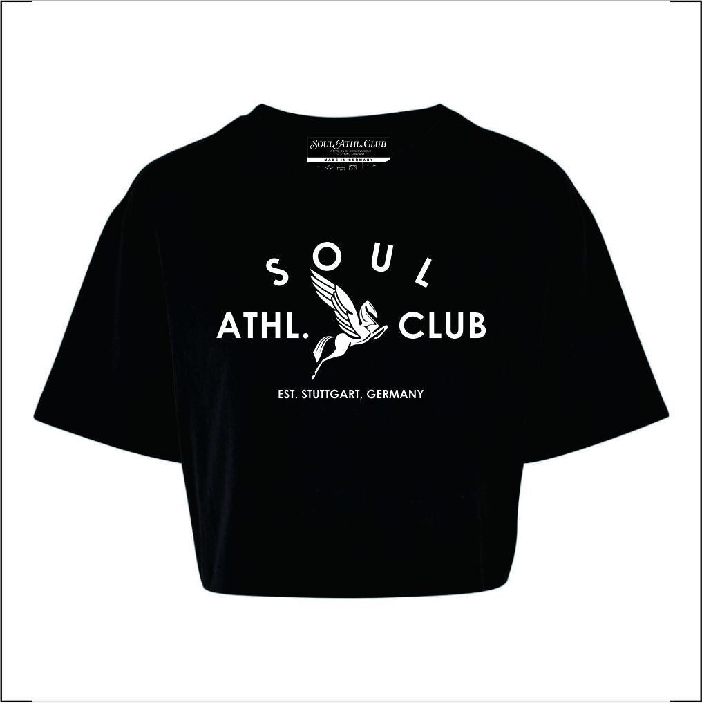 Soul Ova Gold Women's Crops Victory Flight Oversized Crop Top (Black) Victory Flight Oversized Crop Top (Black)