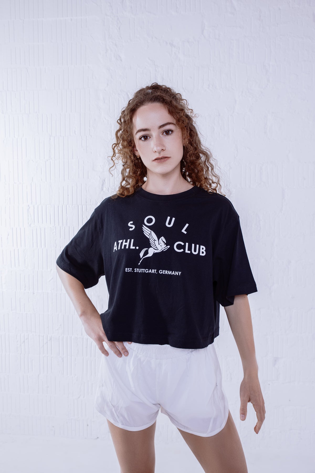 Soul Ova Gold Women's Crops Victory Flight Oversized Crop Top (Black) Victory Flight Oversized Crop Top (Black)