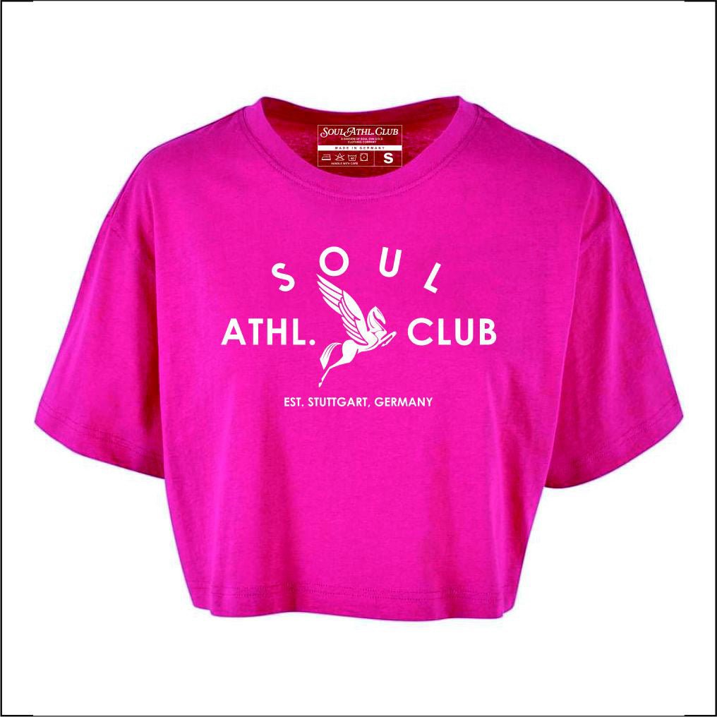 Soul Ova Gold Women's Crops Victory Flight Oversized Crop Top (Hibiskus Pink) Victory Flight Oversized Crop Top (Hibiskus Pink)