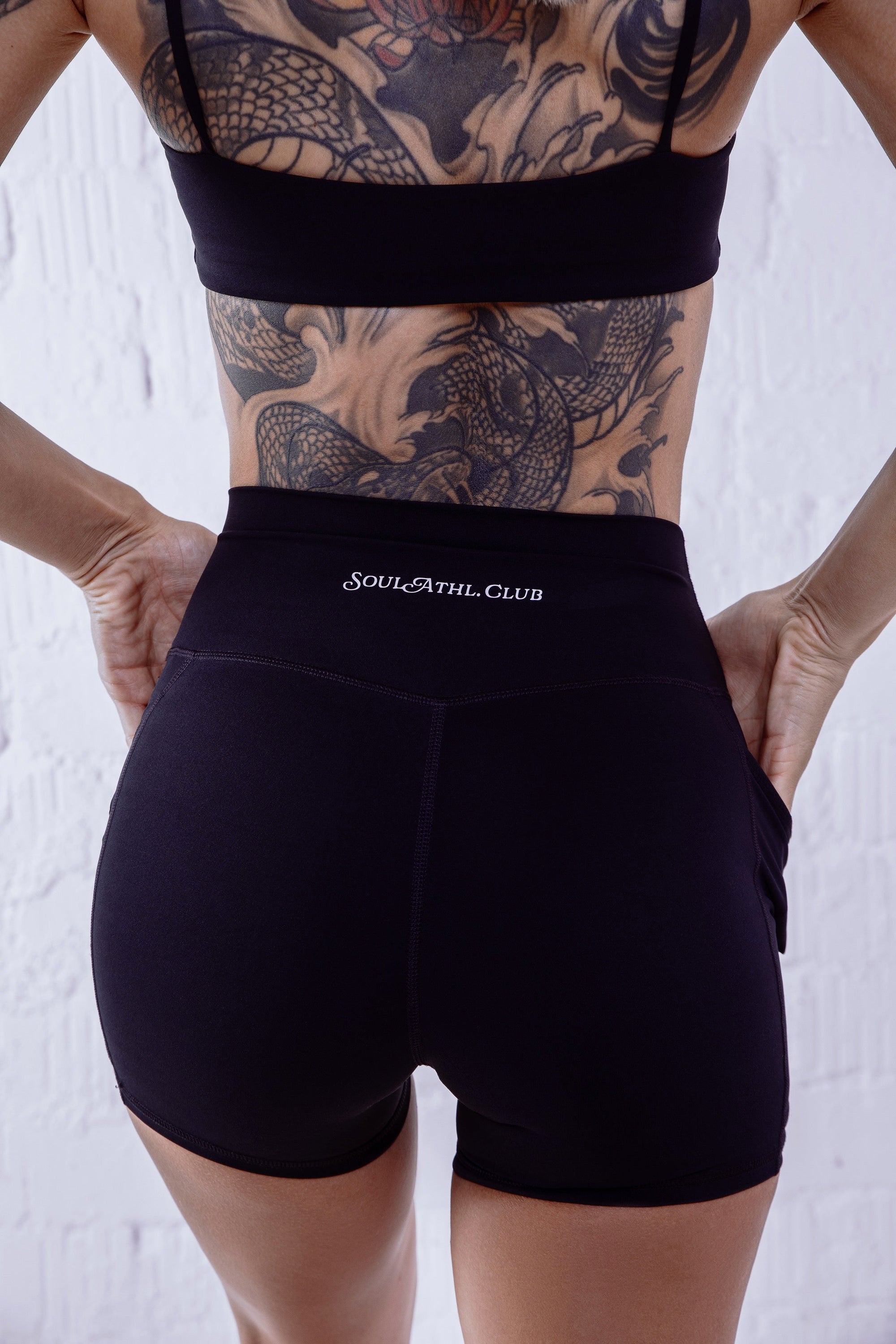 Soul Ova Gold Women's Shorts Soul Flow Shorts (Black) – High-Waisted Athletic Shorts with Pockets Soul Flow Shorts (Black) – High-Waisted Athletic Shorts with Pockets