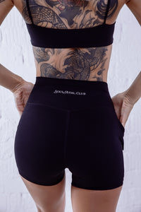 Soul Ova Gold Women's Shorts Soul Flow Shorts (Black) – High-Waisted Athletic Shorts with Pockets Soul Flow Shorts (Black) – High-Waisted Athletic Shorts with Pockets