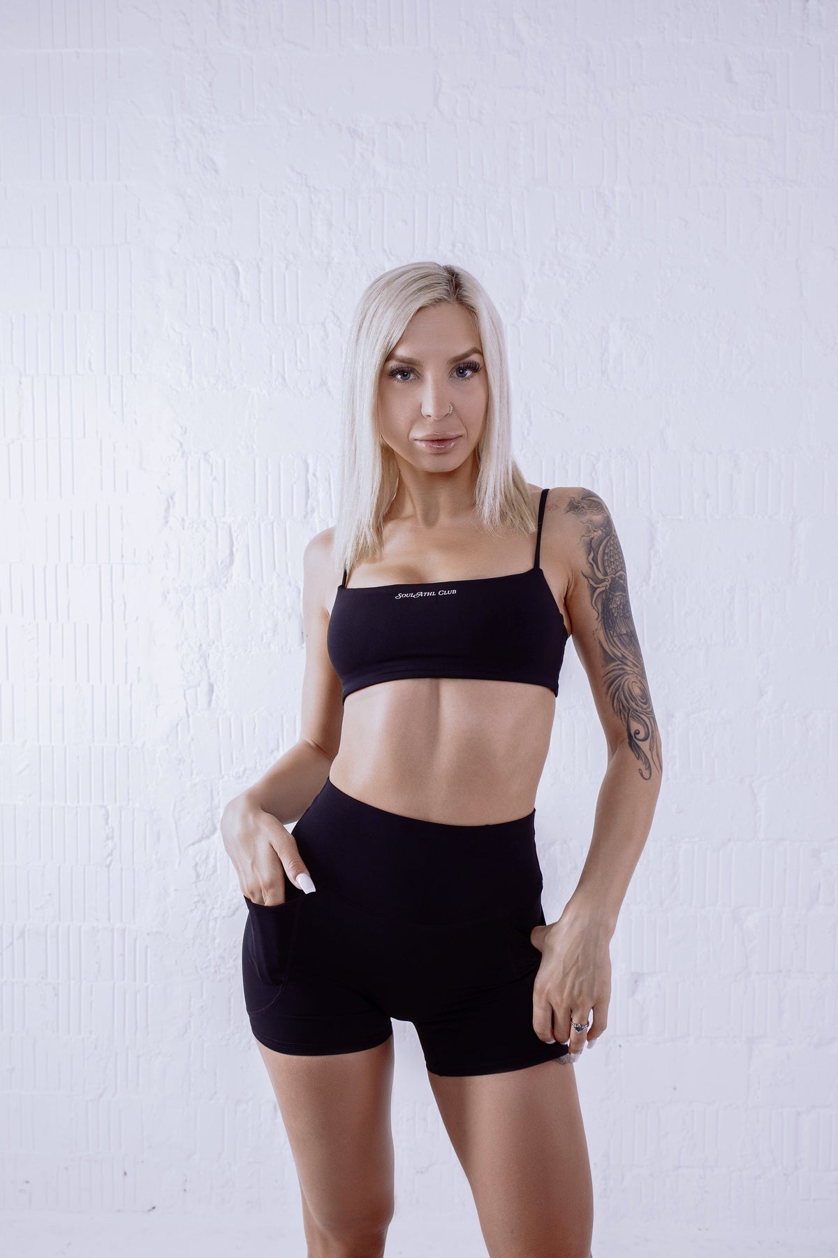 Soul Ova Gold Women's Shorts Soul Flow Shorts (Black) – High-Waisted Athletic Shorts with Pockets Soul Flow Shorts (Black) – High-Waisted Athletic Shorts with Pockets