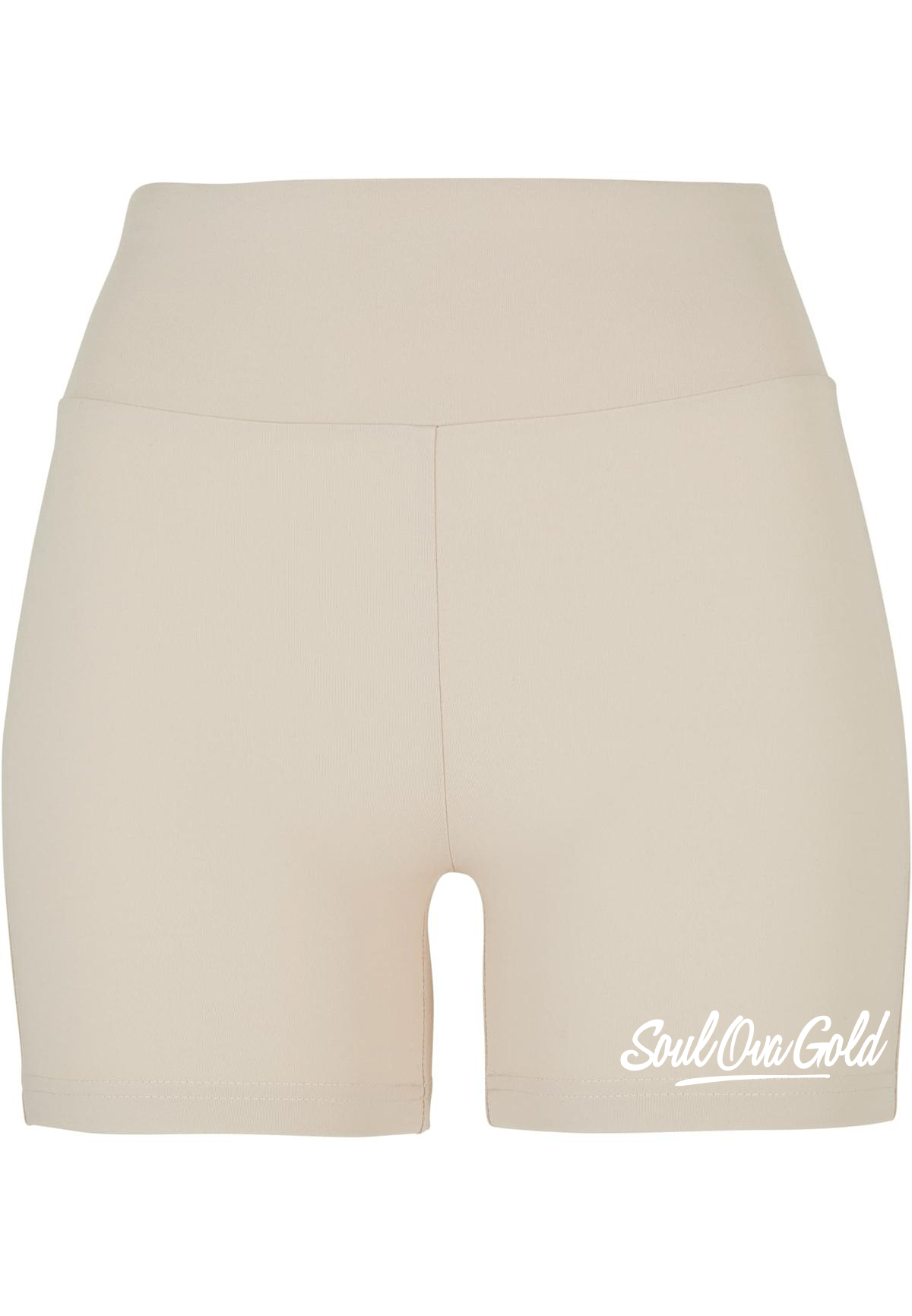 Soul Ova Gold Women's Shorts Stick 2 the Script Recycled High Waist Cycle Hot Pants (Soft Seagrass)