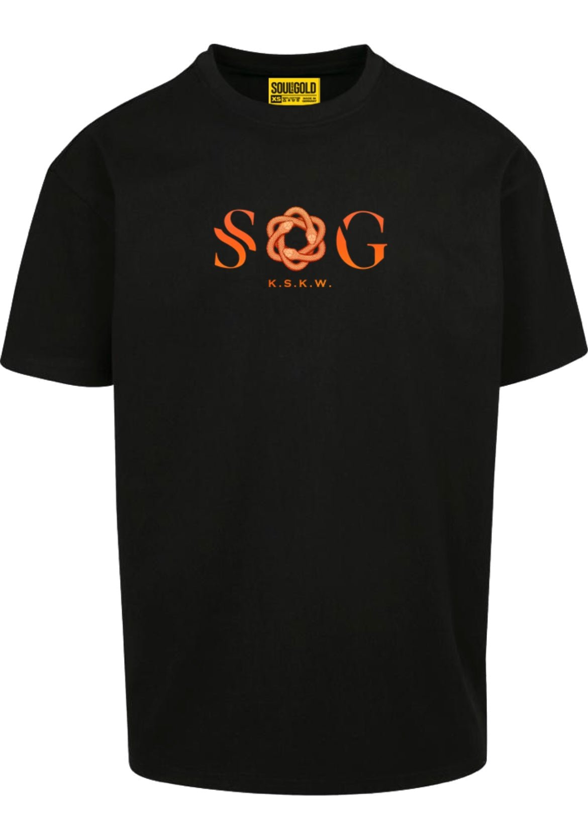 Soul Ova Gold Apparel & Accessories Heartless(Black w/Orange Citrine Print) Heavyweight T-shirt