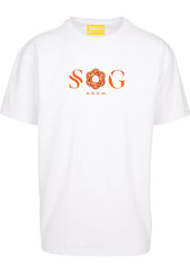 Soul Ova Gold Apparel & Accessories Heartless(White w/Orange Citrine Print) Heavyweight T-shirt