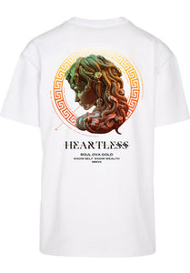 Soul Ova Gold Apparel & Accessories Heartless(White w/Orange Citrine Print) Heavyweight T-shirt