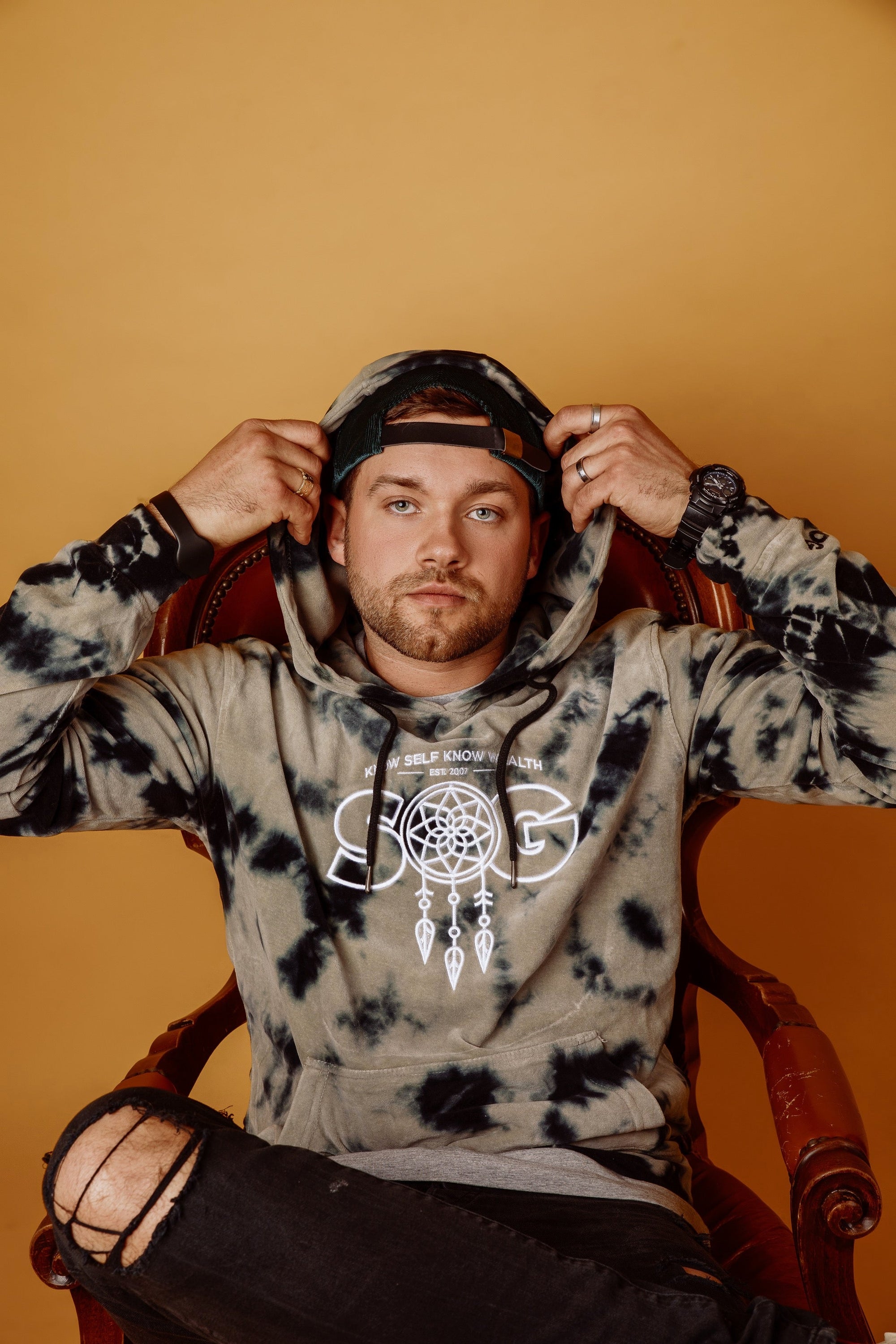 Soul Ova Gold Men's Hoodies Dreams Velvet hoodie (Grey/Black)