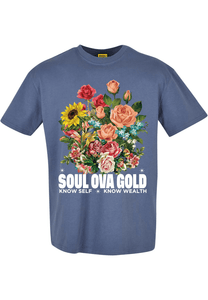 Soul Ova Gold Men's Tees Bouquet Heavyweight T-Shirt (Vintage Blue) Bouquet Heavyweight T-Shirt (Vintage Blue) | Soul Ova Gold