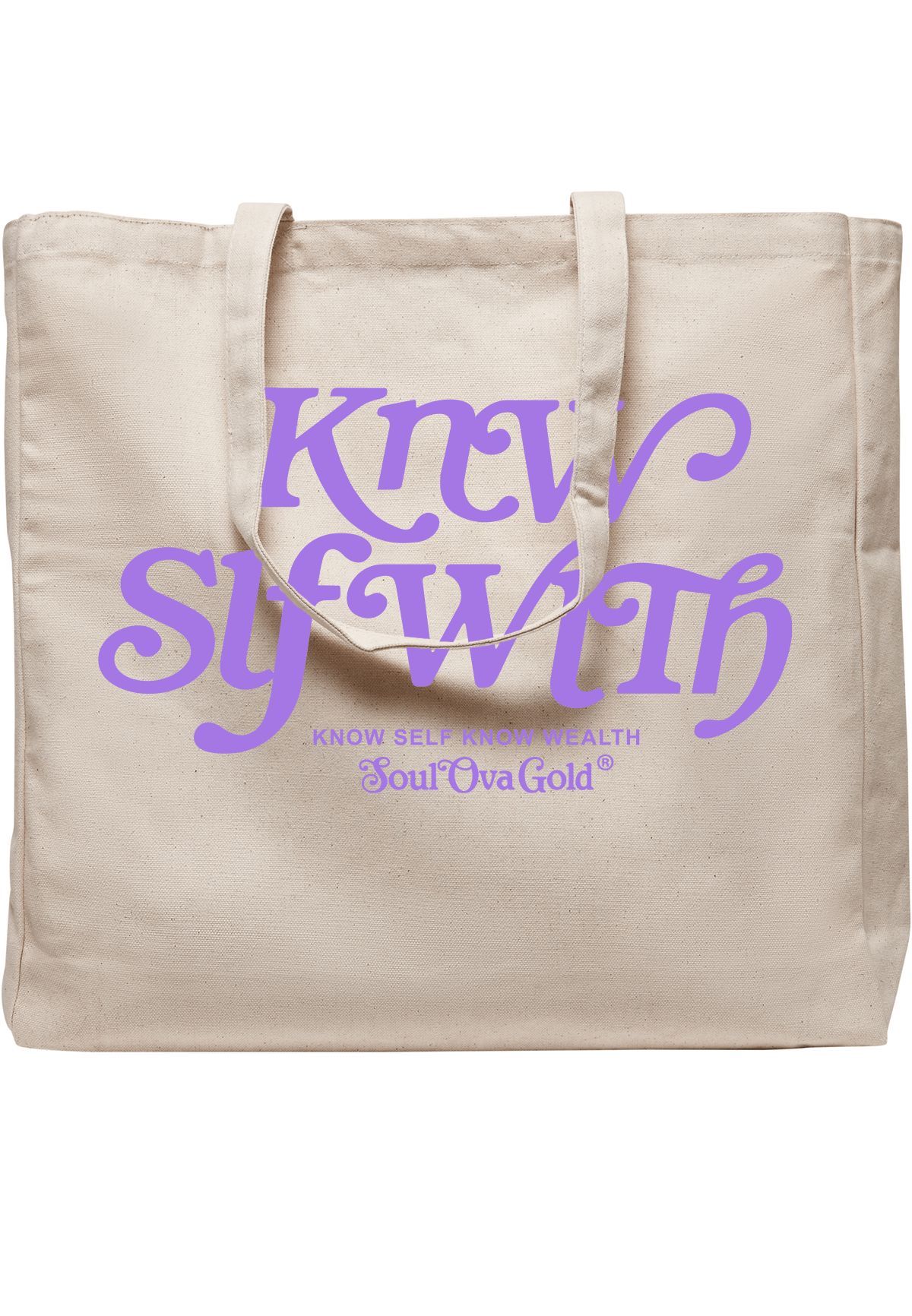 Soul Ova Gold Tote Bags S & S Off White Tote Bag (Lavender)
